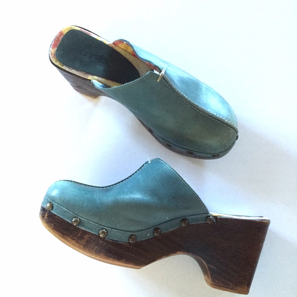 Blue Kmb clogs from Anthropologie